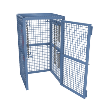MC&P's heavy duty lockable storage cage for chains, straps, slings and other products.